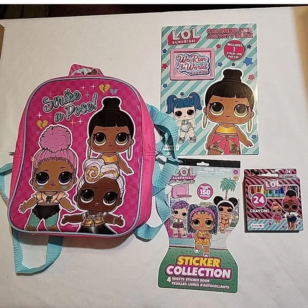 L.O.L Surprise Backpack with Coloring & Activity Book Crayons Stickers